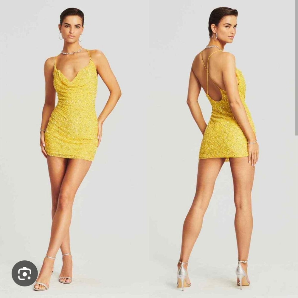 Retrofete Yellow Mini Dress